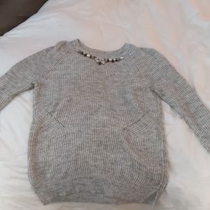 Loft Jeweled Collar Sweater